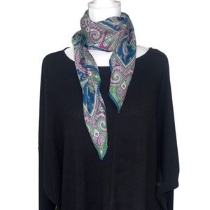 Vintage Silky Floral Scarf